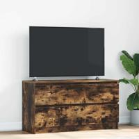 Tv-meubel 100x35x54 cm bewerkt hout gerookt eikenkleurig - thumbnail