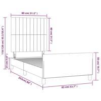 Bedframe zonder matras 80x200 cm stof donkerbruin - thumbnail