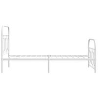 Bedframe met hoofd- en voeteneinde metaal wit 80x200 cm - thumbnail