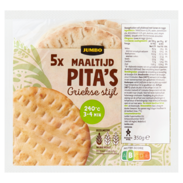 Jumbo Maaltijd Pita&apos;s Griekse Stijl 5 Stuks