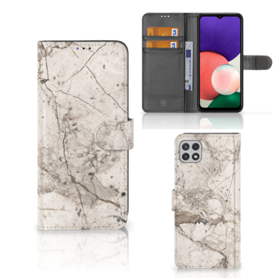 Samsung Galaxy A22 5G | Bookcase | Marmer Beige Samsung Galaxy A22 5G | Bookcase | Marmer Beige