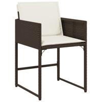 5-delige Tuinset met kussens poly rattan bruin - thumbnail