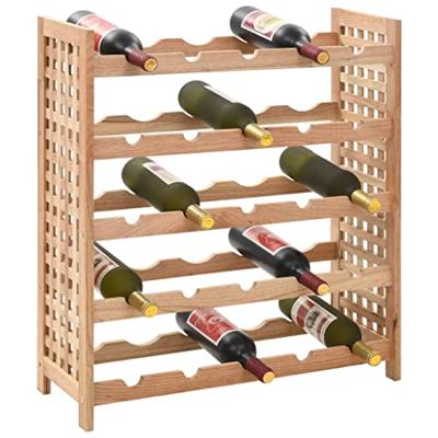 VidaXL Wijnrek voor 25 flessen 63x25x73 cm massief walnotenhout