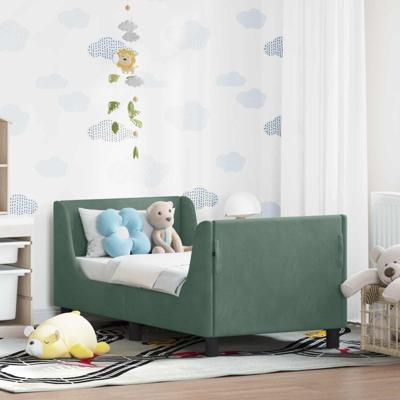 Peuterbedframe met hoofdbord Zeegroen 70 x 140 cm Fluweel