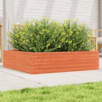 VidaXL Plantenbak 90x90x23 cm massief grenenhout wasbruin - thumbnail