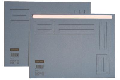 Vouwmap Quantore Folio ongelijke zijde 250gr blauw Vouwmap Quantore Folio ongelijke zijde 250gr blauw