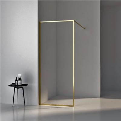 Inloopdouche BWS Recta 120x200 cm 8mm NANO Glas Geborsteld Messing Goud Inloopdouche BWS Recta 120x200 cm 8mm NANO Glas Geborsteld Messing Goud