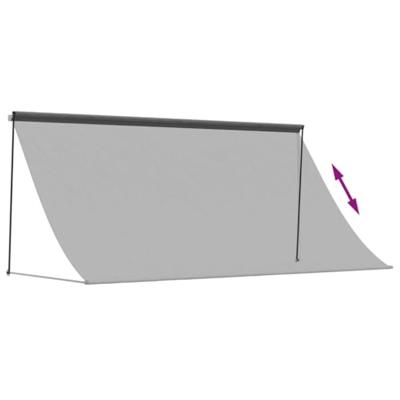 Luifel uittrekbaar 300x150 cm stof en staal antracietkleurig - thumbnail