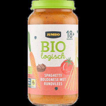 Jumbo Babyvoeding Biologisch Spaghetti Bolognese met Rundvlees 18+ Maanden 250 g