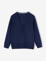 Gebreid vest met V-hals BASICS marineblauw - thumbnail