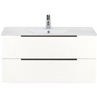 Seville Badmeubelset 100 cm - Wit Hoogglans Edge Greep - Wastafel Enjoy - thumbnail