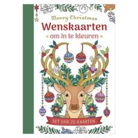 Wenskaarten om in te kleuren - Merry Christmas - thumbnail