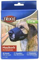 Trixie muilkorf polyester met gaas inzet zwart - thumbnail