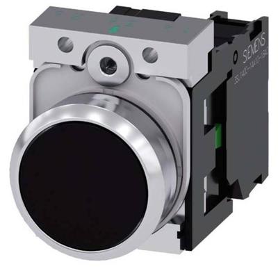Siemens 3SU11500AB101BA0 3SU1150-0AB10-1BA0 Druktoets Metalen frontring, Hoogglans, Bedieningsknop vlak Zwart 1 stuk(s) Siemens 3SU11500AB101BA0 3SU1150-0AB10-1BA0 Druktoets Metalen frontring, Hoogglans, Bedieningsknop vlak Zwart 1 stuk(s)