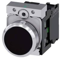 Siemens 3SU11500AB101BA0 3SU1150-0AB10-1BA0 Druktoets Metalen frontring, Hoogglans, Bedieningsknop vlak Zwart 1 stuk(s) - thumbnail