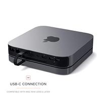 SATECHI USB-C Hub - Type-C Aluminium Standaard & Hub - USB-C Datapoort, Micro/SD Kaartlezers, USB 3.0 & Koptelefoon Aansluiting - Voor M2/M1 Mac Mini, Mac Studio, 2020 & 2018 Mac Mini (Spacegrijs) - thumbnail