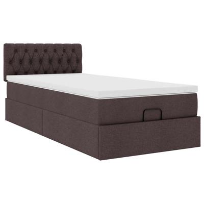 Ottoman bed met matras en LED's 120x190 cm stof donkerbruin