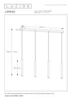 Lucide LORENZ - Hanglamp - LED Dimb. - 4x4W 3000K - Zwart - thumbnail