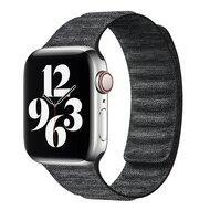 Denim nylon bandje - Zwart - Geschikt voor Apple Watch 38mm / 40mm / 41mm / 42mm