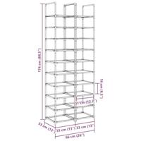 Schoenenrekken 2 st 33x33x174 cm vliesvrij 10-laags zwart - thumbnail