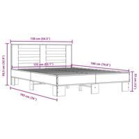 Bedframe bewerkt hout metaal sonoma eikenkleurig 90x190 cm - thumbnail