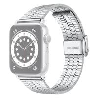 By Qubix - Metalen bandje - Zilver - Compatible met Apple watch 38mm / 40mm / 41mm / 42mm - Compatible Apple watch bandjes - thumbnail