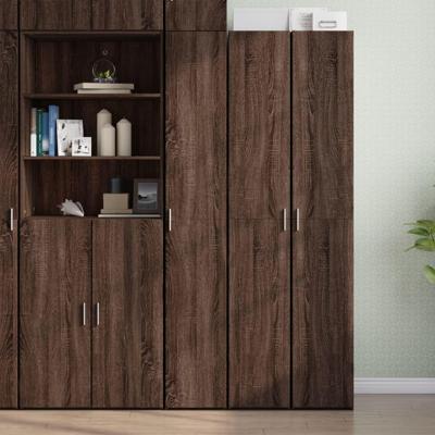 Hoge kast 30x42,5x185 cm bewerkt hout bruin eikenkleurig