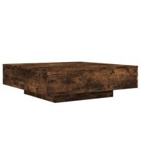 Salontafel 100x100x31 cm bewerkt hout gerookt eikenkleurig - thumbnail