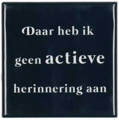 Tegeltje Actieve Zwart 10X10X1CM