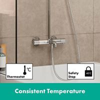 Showerpipe HansGrohe Vernis Blend EcoSmart Met Badthermostaat Chroom - thumbnail