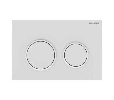 Geberit Drukplaat Omega 20 voor 2-toets Spoeling Witte Ringen Mat Wit Geberit Drukplaat Omega 20 voor 2-toets Spoeling Witte Ringen Mat Wit