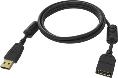 Vision TC-2MUSBEXT-BL USB-kabel 2 m USB A Zwart