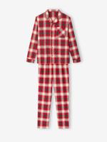 Flanellen herenpyjama capsulecollectie Kerstmis rood, geruit - thumbnail