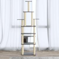 VidaXL Kattenkrabpaal met sisal krabpalen 183 cm lichtgrijs - thumbnail