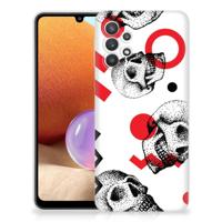 Silicone Back Case Samsung Galaxy A32 4G | A32 5G Enterprise Editie Skull Red - thumbnail