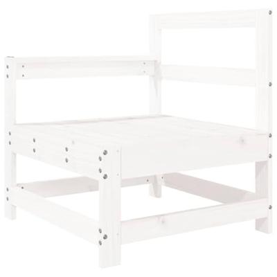 Tuinstoel met kussens massief grenenhout wit