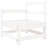 Tuinstoel met kussens massief grenenhout wit - thumbnail