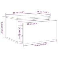 Nachtkastje met LED's wandgemonteerd grijs sonoma eikenkleurig - thumbnail