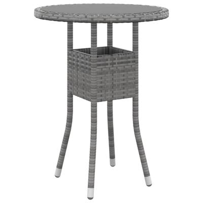 5-delige Loungeset poly rattan grijs