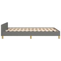Bedframe met hoofdbord stof donkergrijs 120x190 cm - thumbnail