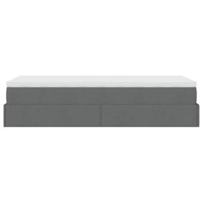 Ottoman bed met matras 80x200cm stof donkergrijs