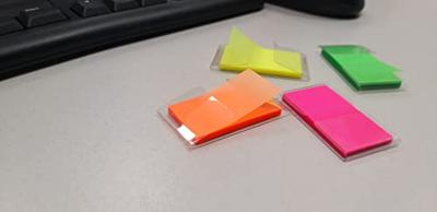 OFFICE products index, 25 x 43 mm, ophangzakje van 50 tabs, roze