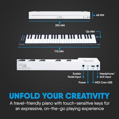 Carry-On Piano 49 Touch Black opvouwbare piano 49 toetsen Carry-On Piano 49 Touch Black opvouwbare piano 49 toetsen
