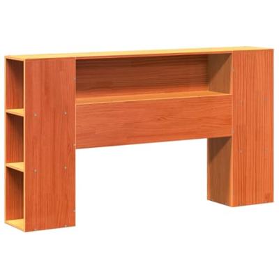 Bed met boekenkast zonder matras hout wasbruin 140x200 cm