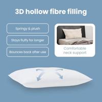 VidaXL Hoofdkussen met kussen wit 61 x 41 x 20 cm polyester - thumbnail