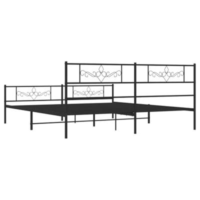 Bedframe met hoofd- en voeteneinde metaal zwart 183x213 cm