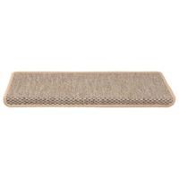 VidaXL Trapmatten zelfklevend 15 st sisal-look 65x21x4 cm lichtbeige - thumbnail