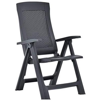 Tuinstoelen 2 st verstelbaar kunststof antracietkleurig