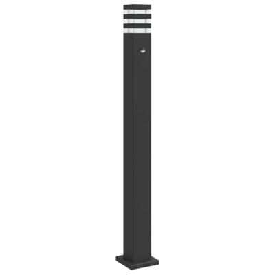 Vloerlamp voor buiten met sensor 110 cm aluminium zwart - thumbnail