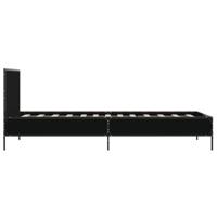 Bedframe bewerkt hout en metaal zwart 90x190 cm - thumbnail